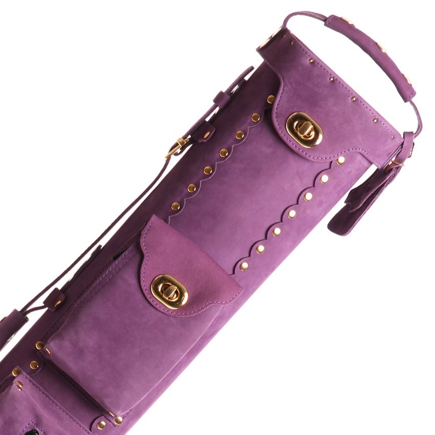 Instroke Limited 2x4 Pool Cue Case Ladies Hard Purple Suede w/ FREE Shipping