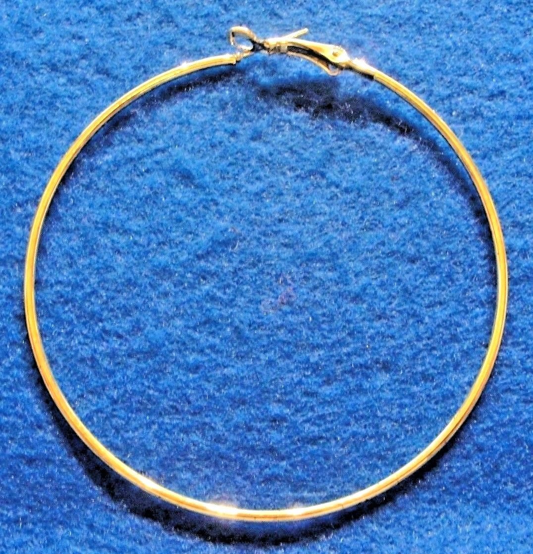 10Pcs. 70mm 2-3/4" Earring HOOPS Gold-Plated  Hooks Tibetan Findings EH05