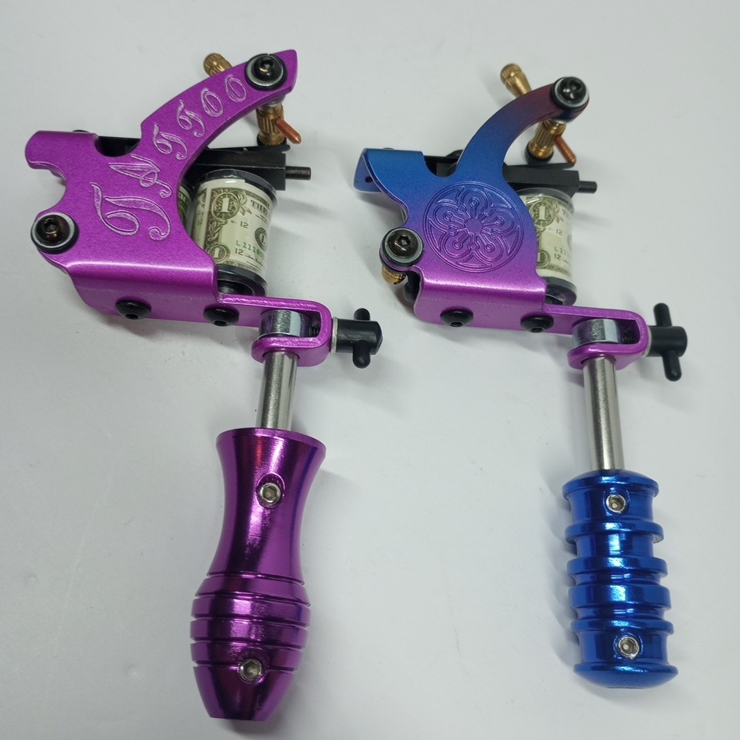 Lot of 2 Retro Vintage Designs Tattoo Machines w/Tubes, Grips Guns NIB Awesome