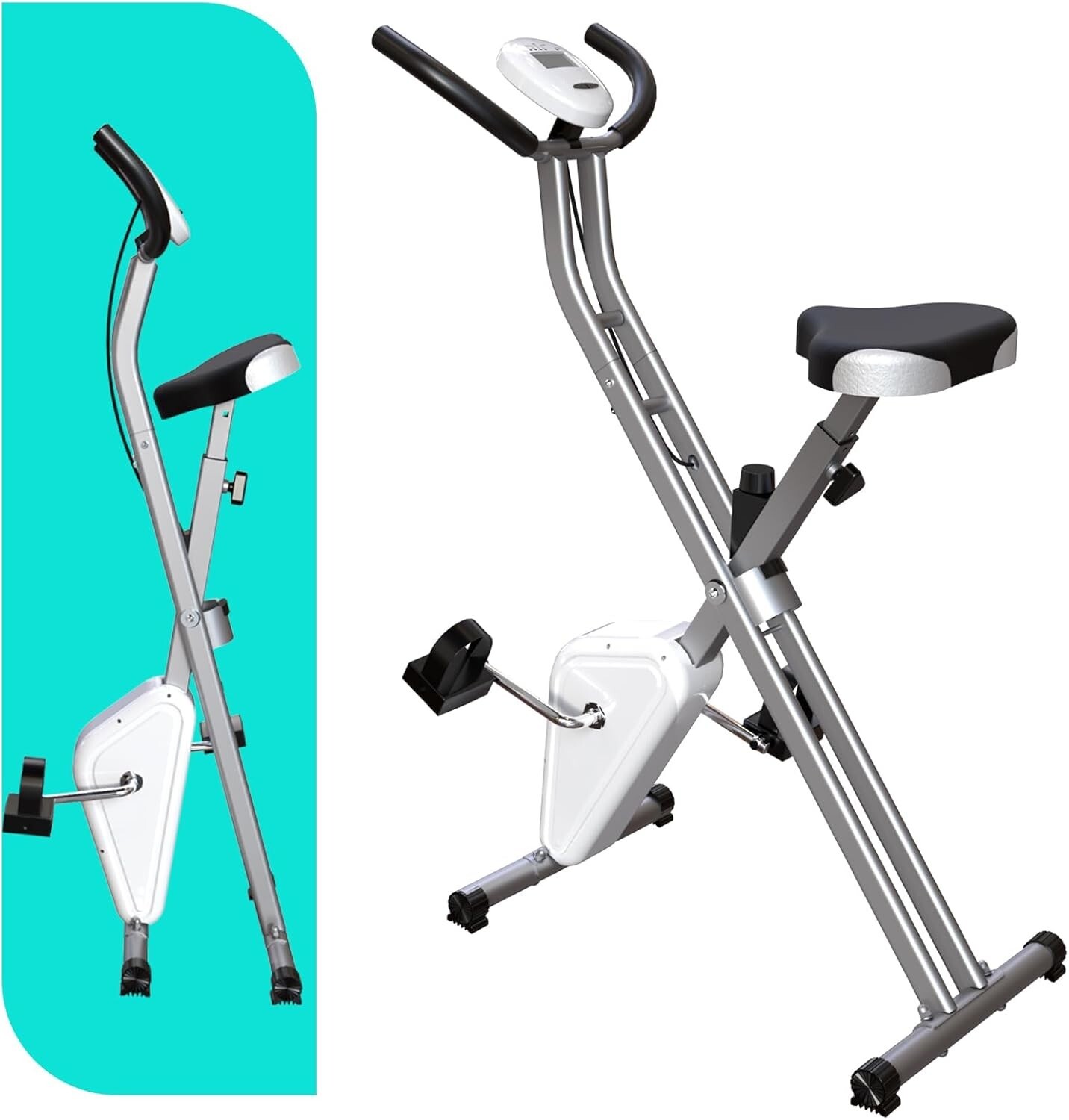 Portable Exercise Bike, Lightweight Stationary Bikes for Home Workout, Foldable