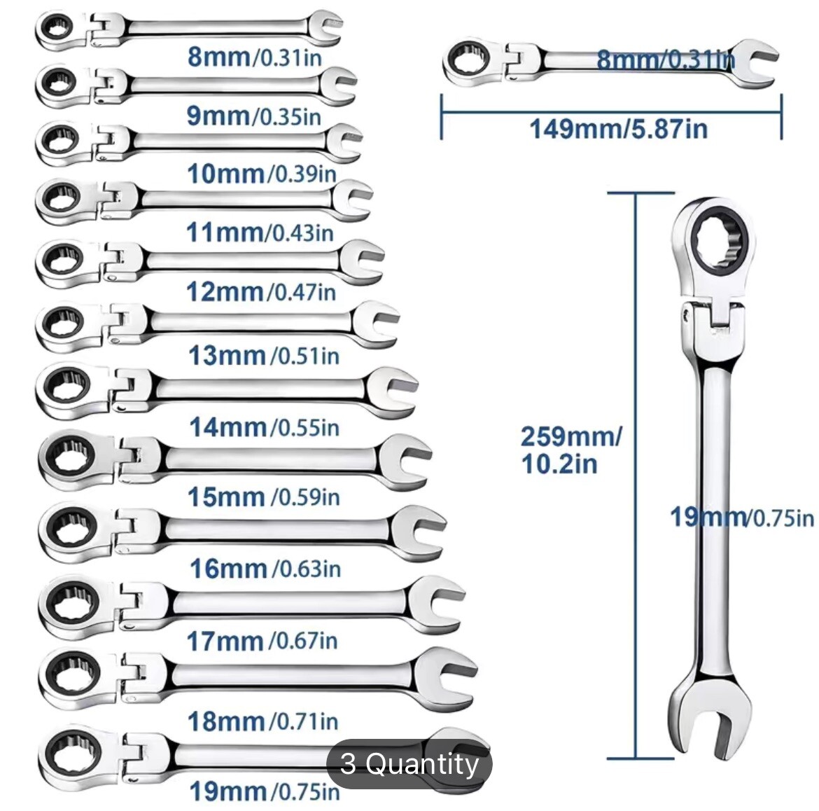 Wrench 12 Piece Flex Set