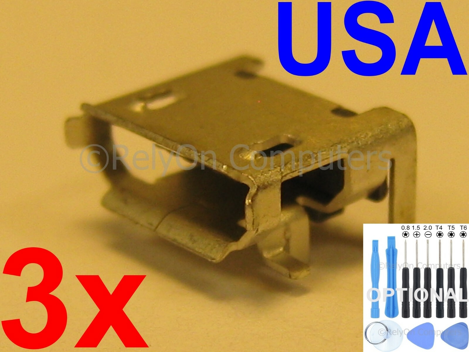 3x Lot of OEM Type Micro USB Charging Port For JBL Pulse 2 Bluetooth Speaker USA