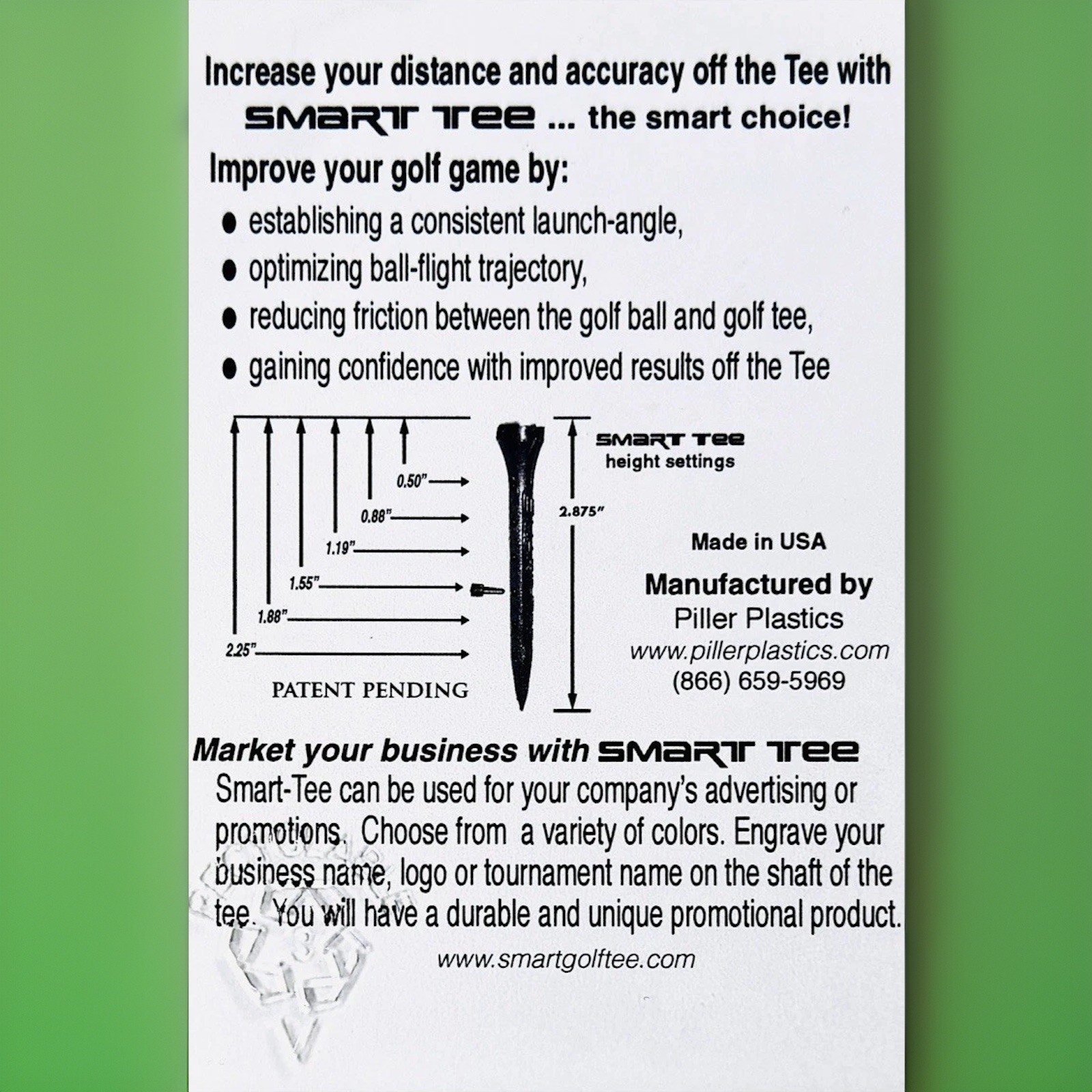 Golf Tee Height Adjuster SMART TEE Adjustable Golf Tees - USGA Approved