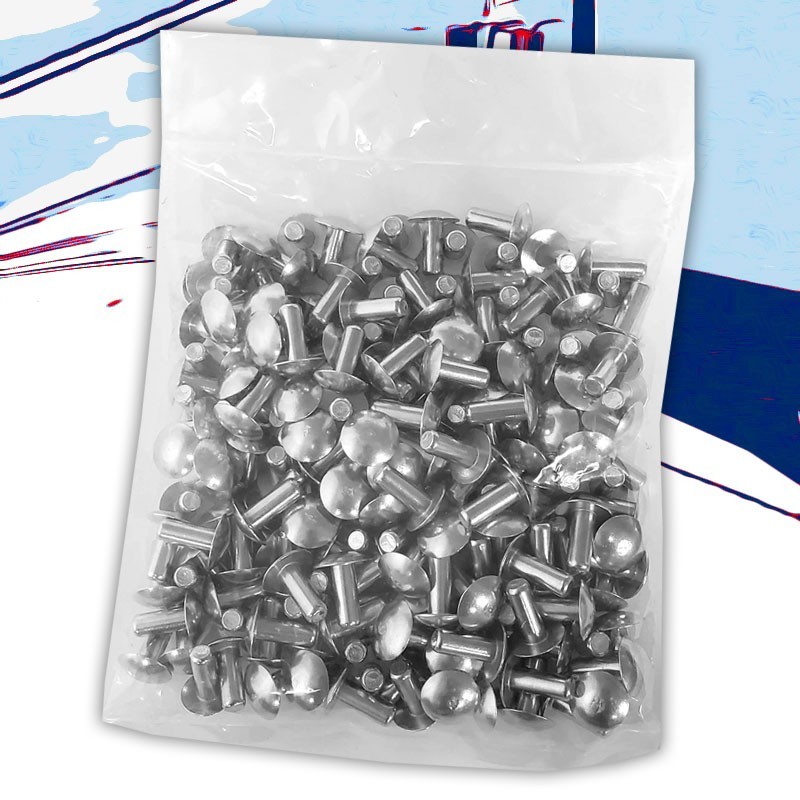 100x L/16mm 1/4" Dia Alu Brazier Head Solid Rivet Fastener Hard Trailer Repair