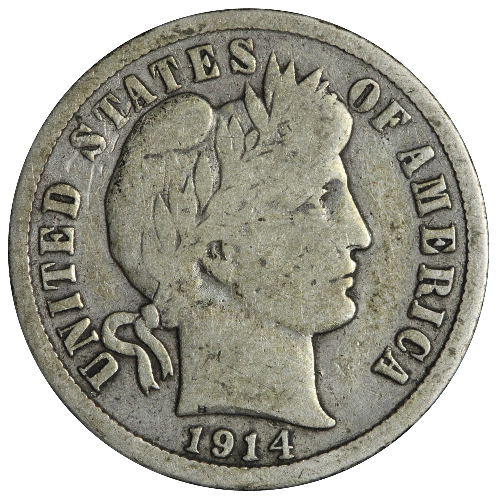 1914-S Barber Dime Nice Circulated VG/FINE! Complete Your Album!