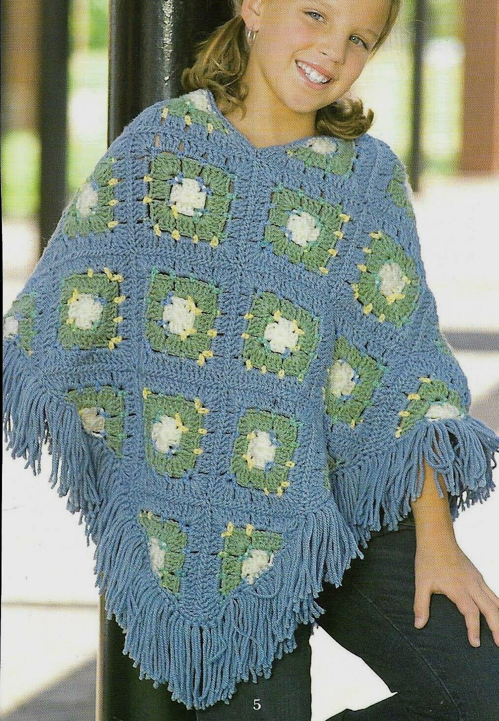 PONCHO POWER 2 CHILD SIZES DIGEST SIZE CROCHET PATTERN INSTRUCTIONS