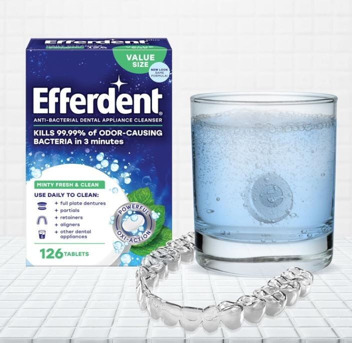 Efferdent Retainer Cleaning Tablets, Denture Cleaning Tablets - 126 Tablets
