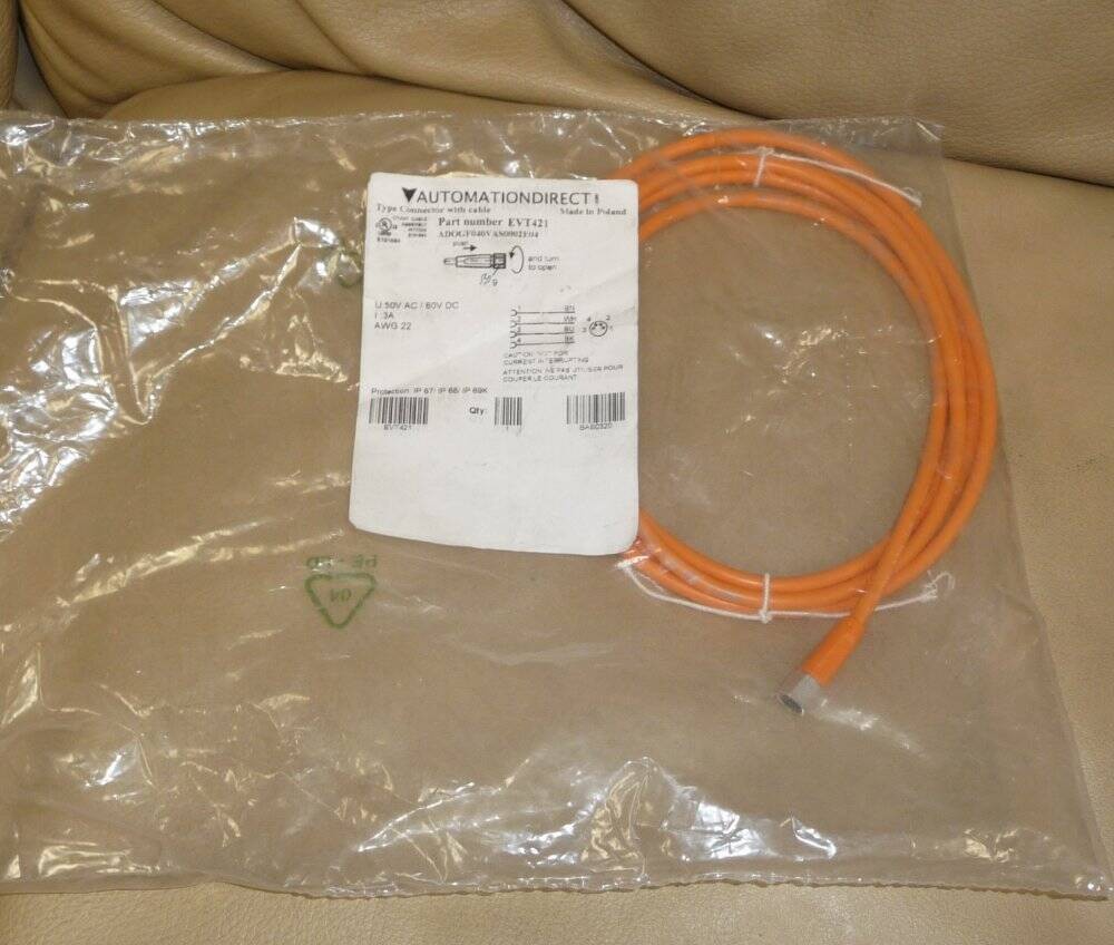 Automation Direct EVT421 50Vac 60Vdc Awg22 Female to Pigtail Cable New