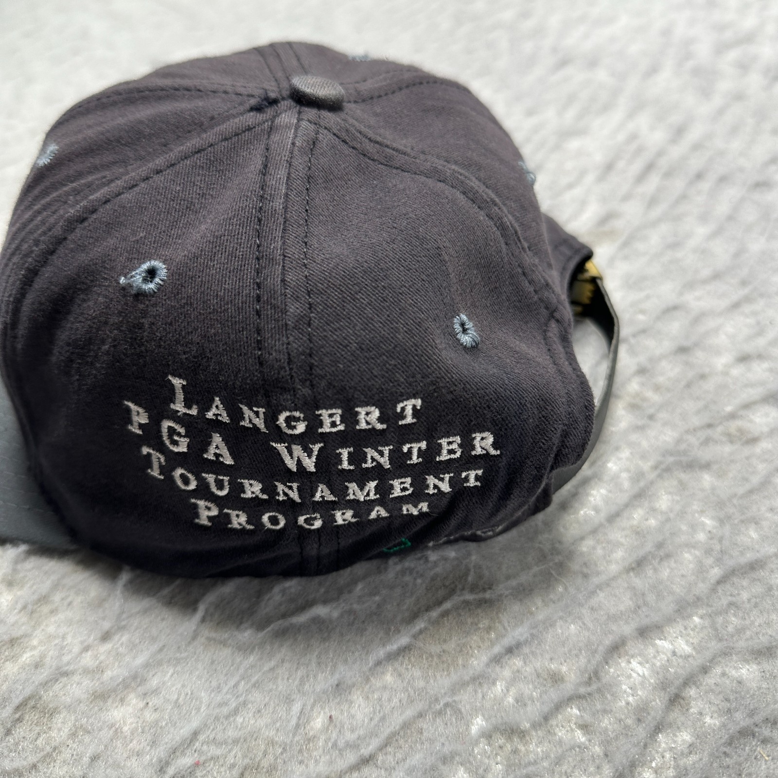 Langert PGA Hat Cap Gray Strapback Mens OSFA Adjustable