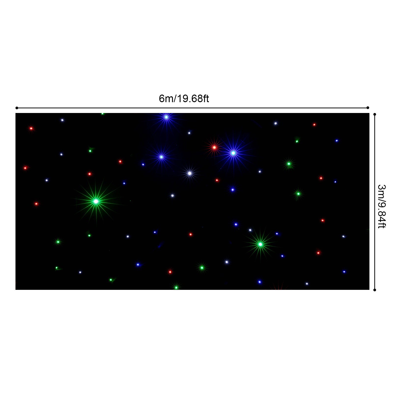 3*6M LED Stage Star Backdrop Multicolour LED Stage Curtain Remote-controlled