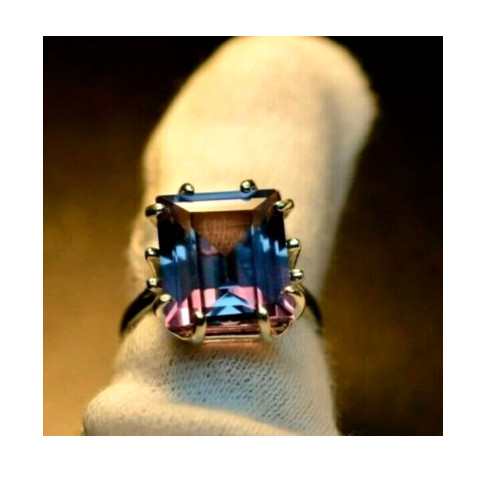 Natural  Alexandrite Ring Color Changing Gemstone 925 Sterling Silver