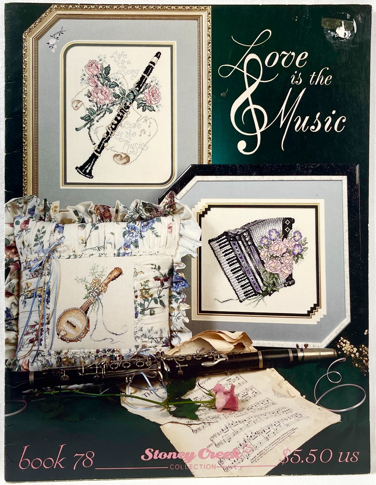 1990 Stoney Creek Love Is The Music 78 Counted Cross Stitch Pattern Book 14026