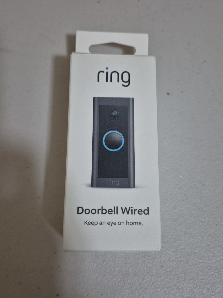 Ring Doorbell Wired Black 1080p HD Video Two Way Talk Alexa New