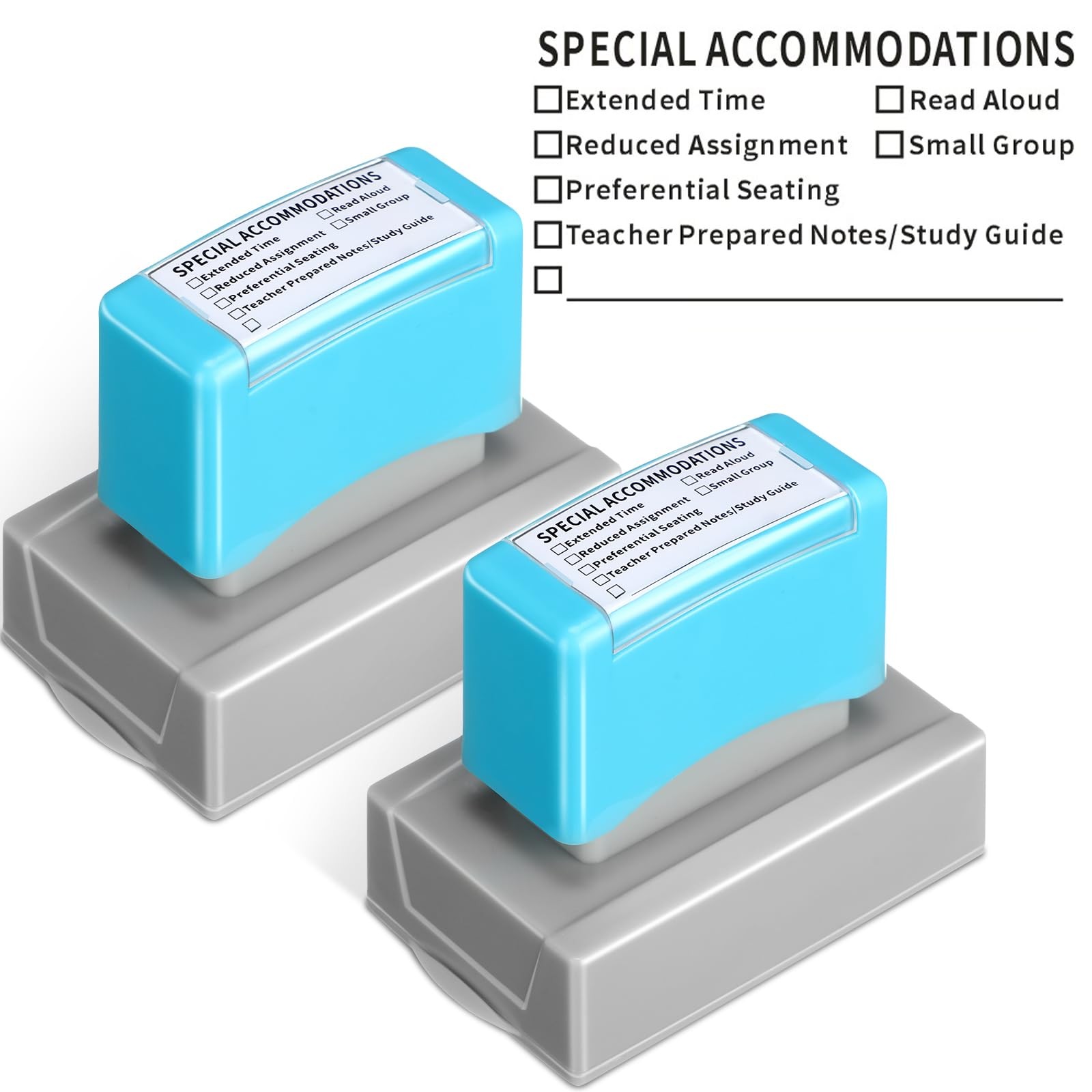 2 Pcs Special Accommodations Self Inking Stamp for Teachers SPED Modification...