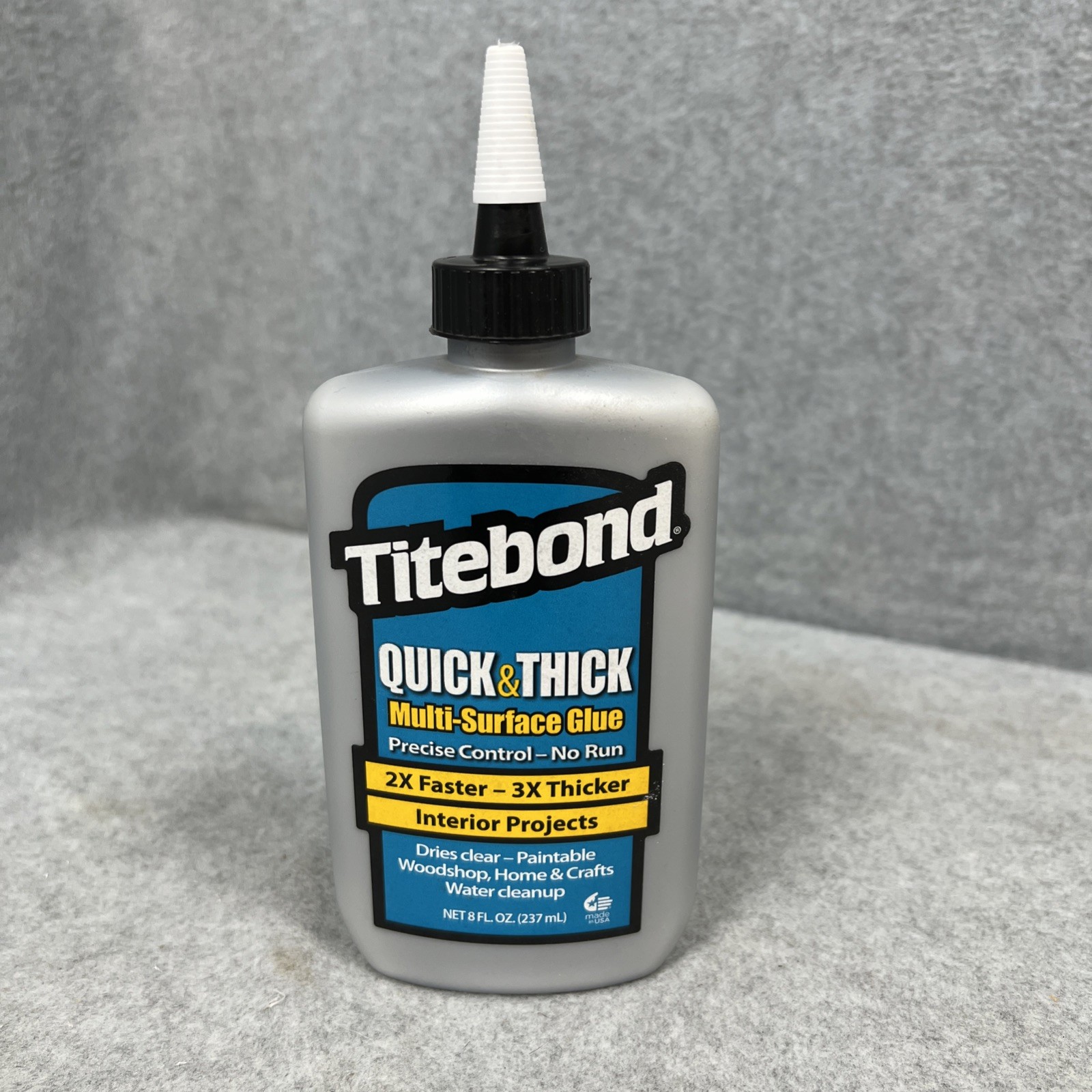 Titebond Quick & Thick Multi-Surface Glue 8 fl oz Dries Clear No-Run Made USA