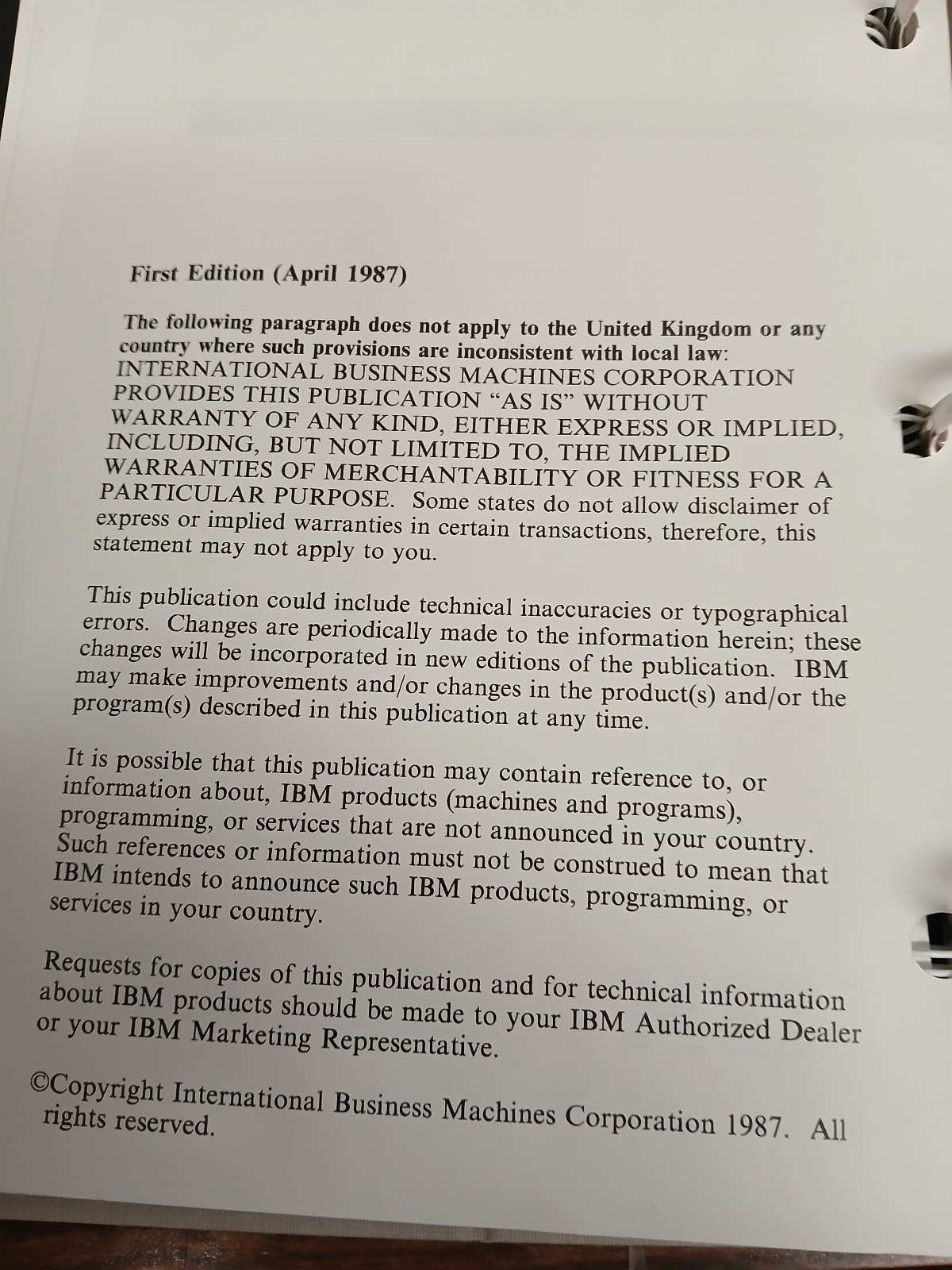IBM DOS 3.30 Disk Operating System 1987 1st Edition 5.25/3.5" Software Disks CIB