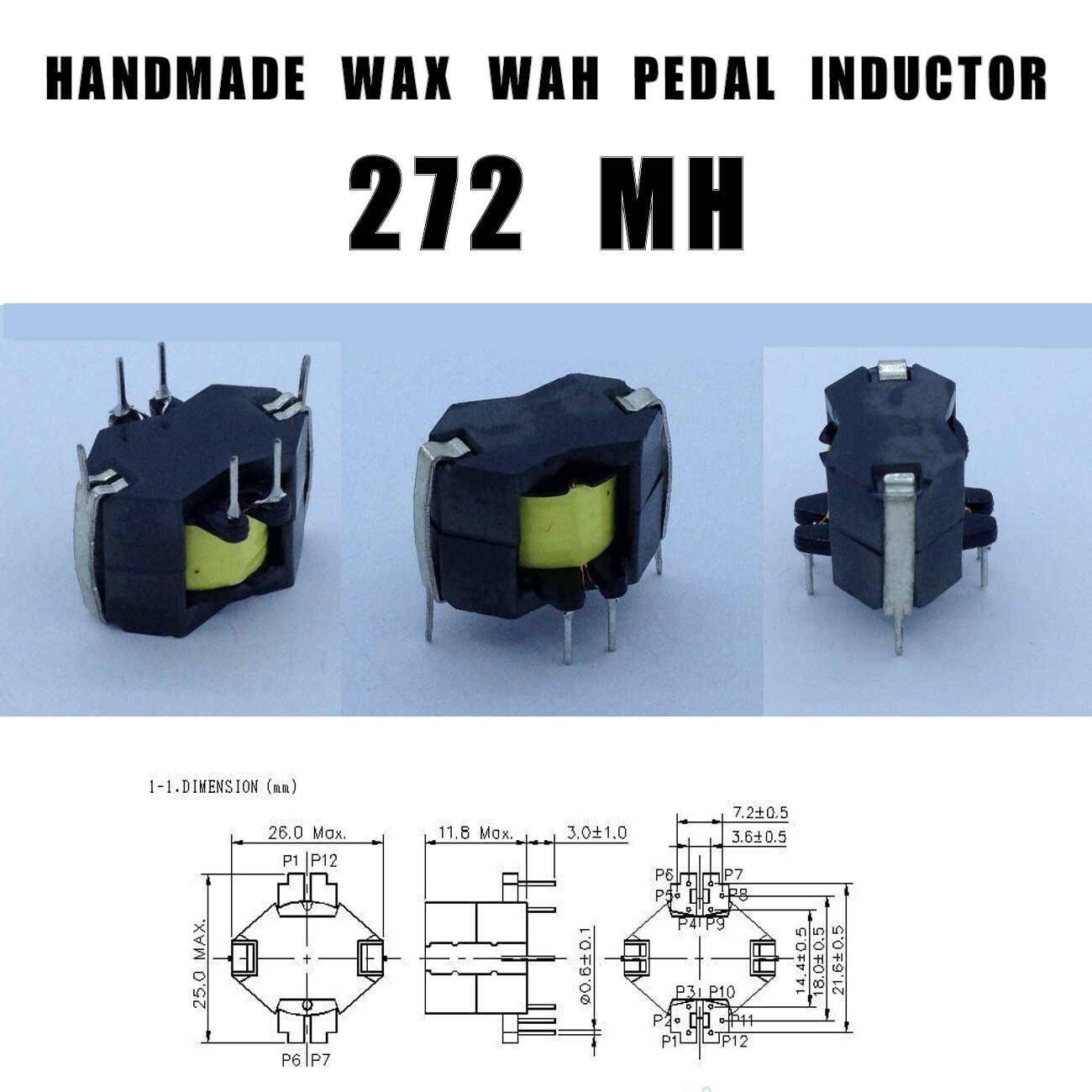 272mH High quality Wah wax coil inductor Handmade nos copper wire made in GR