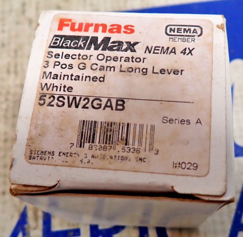 New Furnas 52SW2GAB Selector Operator 3 Position G Cam Long Lever Maintained