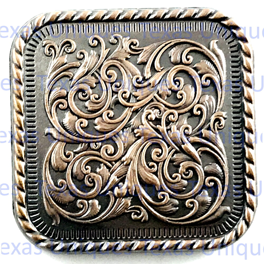 Florid Ornate Square 1-1/2-Inch Concho CON426-C-ACPR