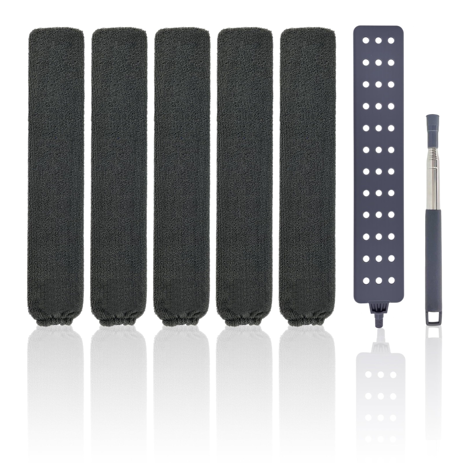 Retractable Gap Dust Cleaner Under Appliance Cleaning Tool with 5 Microfiber ...