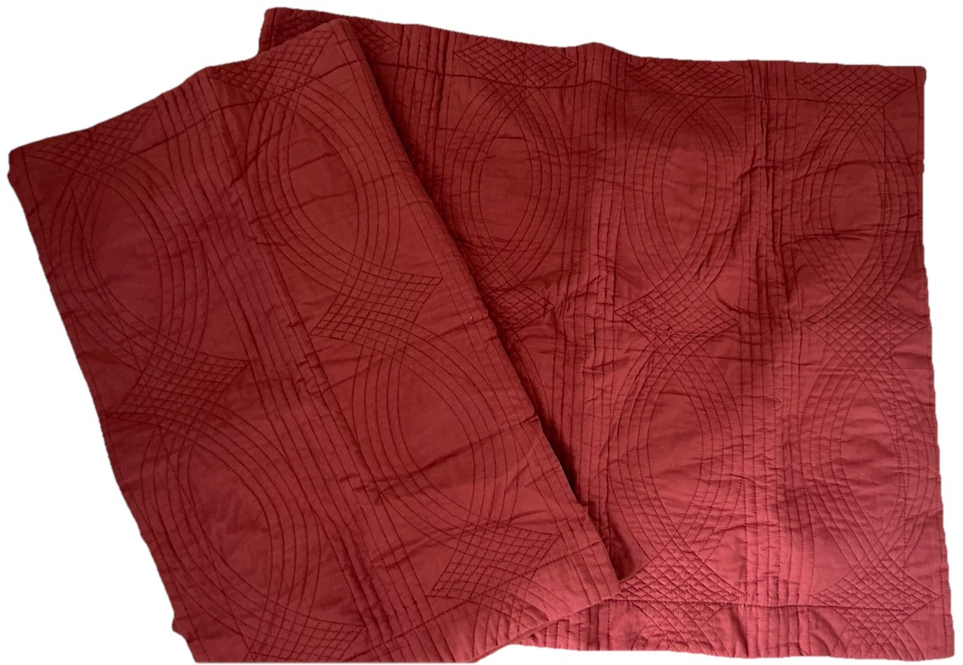 Stone Cottage Quilted Shams Set Of 2 Size 21 x 26 (Insert Size) Orange/Rust Used