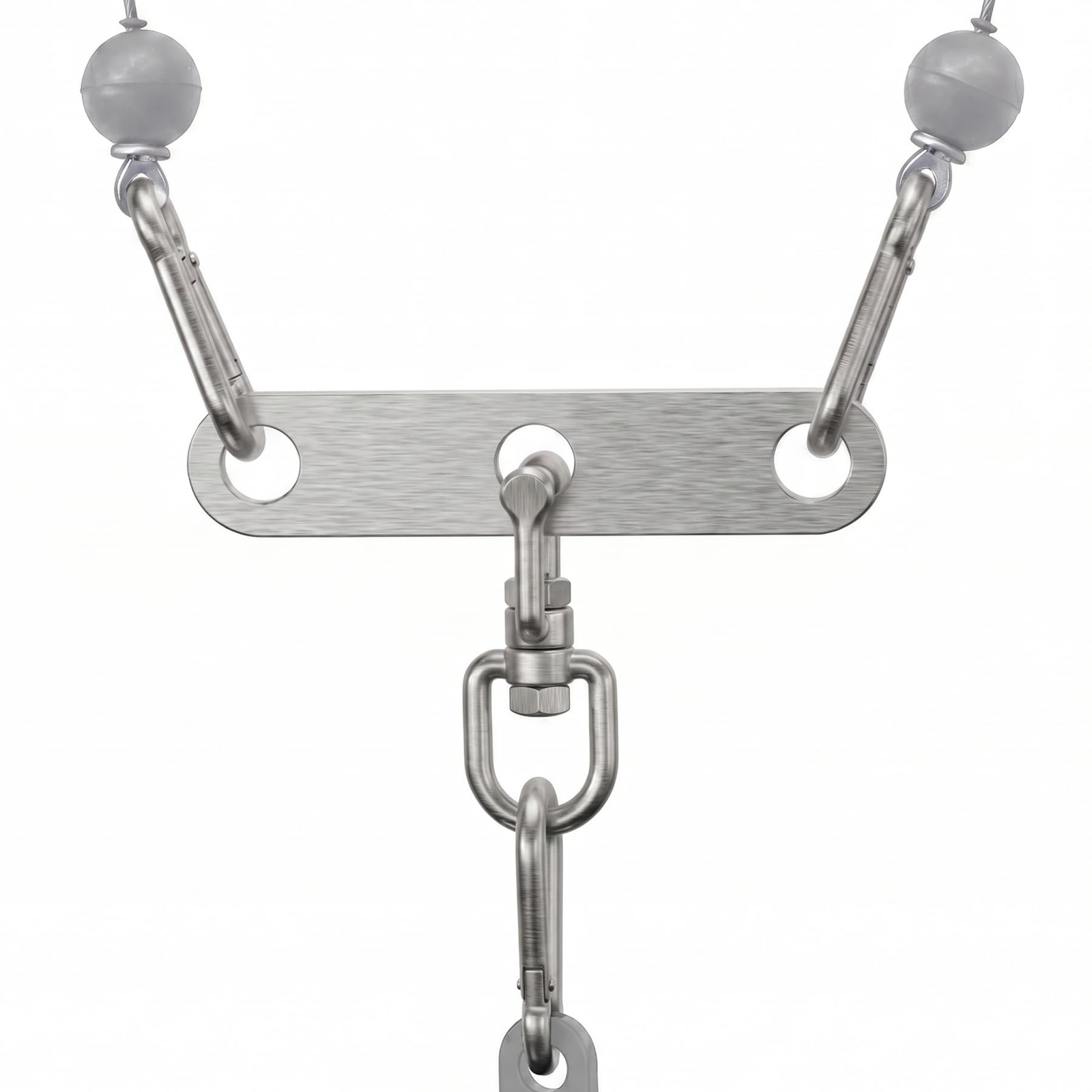 Double to Single Pulley Adapter Plate for Cable Machines with 3 Carabiners