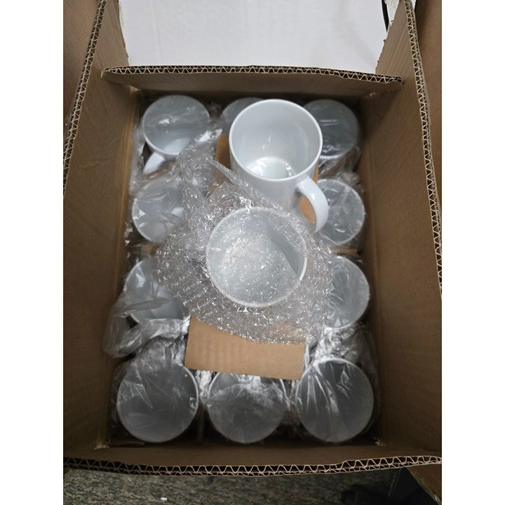 White Ceramic Mugs 12 oz Sublimation Blanks (2 Pack)