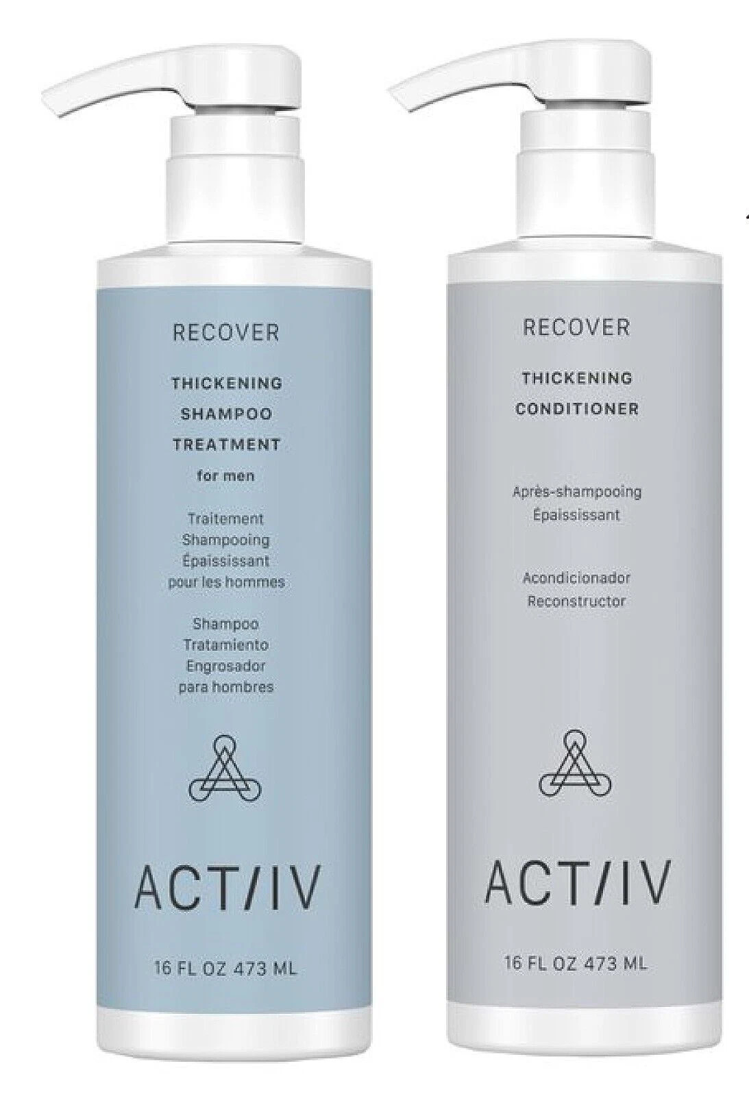 ACTIIV  Recover Thickening Shampoo Treatment For Men & Conditioner 16 oz Duo