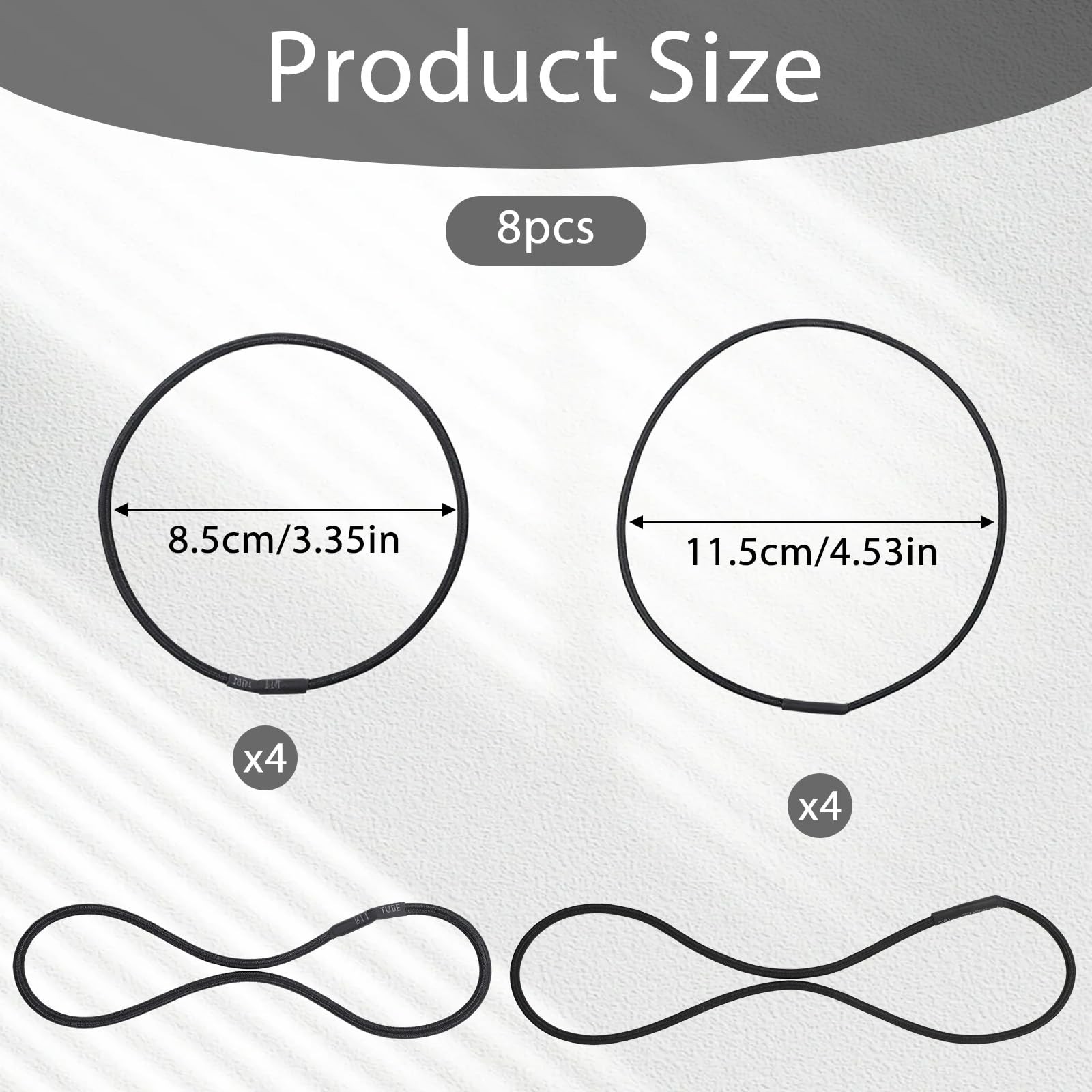 8 Pcs Universal Microphone Shock Mount Rubber Bands Black Elastic Replacement...