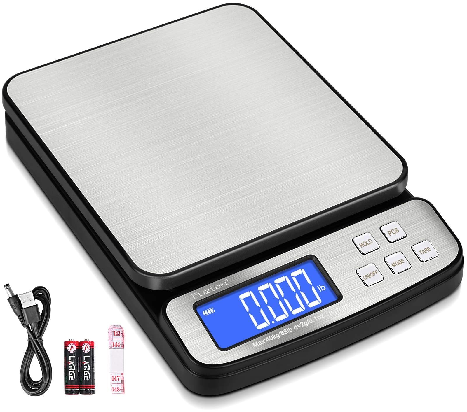 Digital Postal Scale 88lb x 0.1oz, Stainless Steel Platform