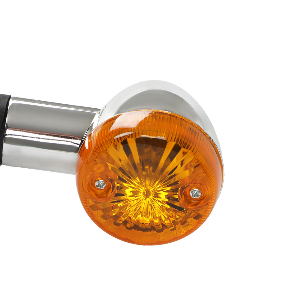 For Honda Suzuki Yamaha 2x Chrome Motorcycle Turn Signal Blinker Indicator Light