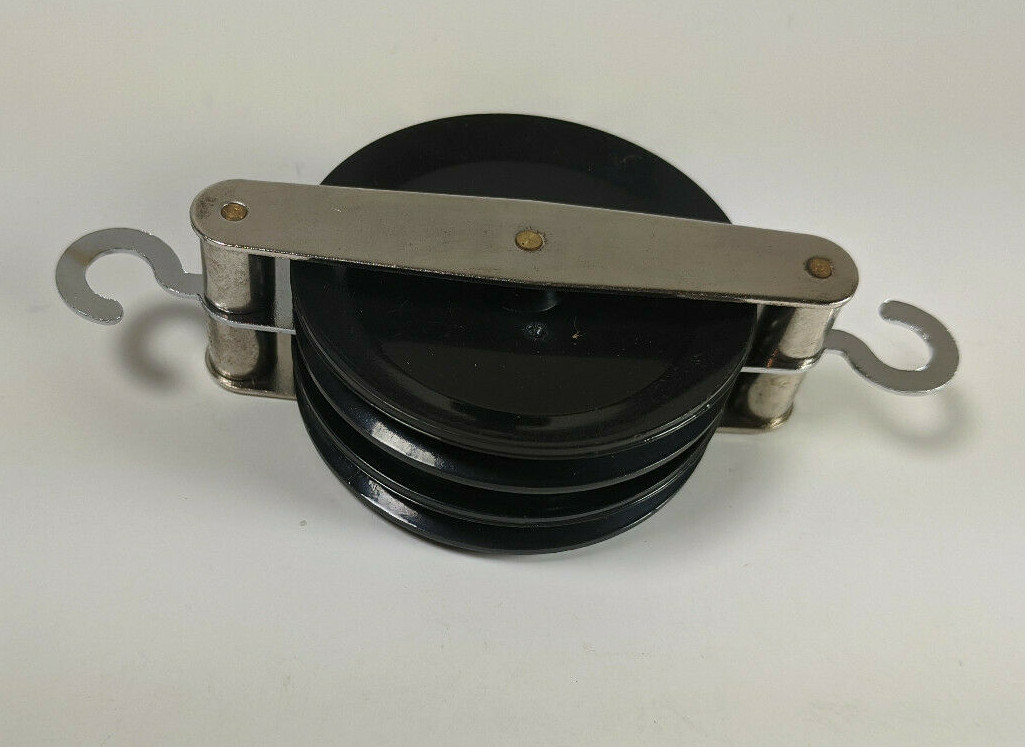 15X GSC 4-16062-15 50m Double Parallel Pulley, Plastic With Metal Housing/Hooks