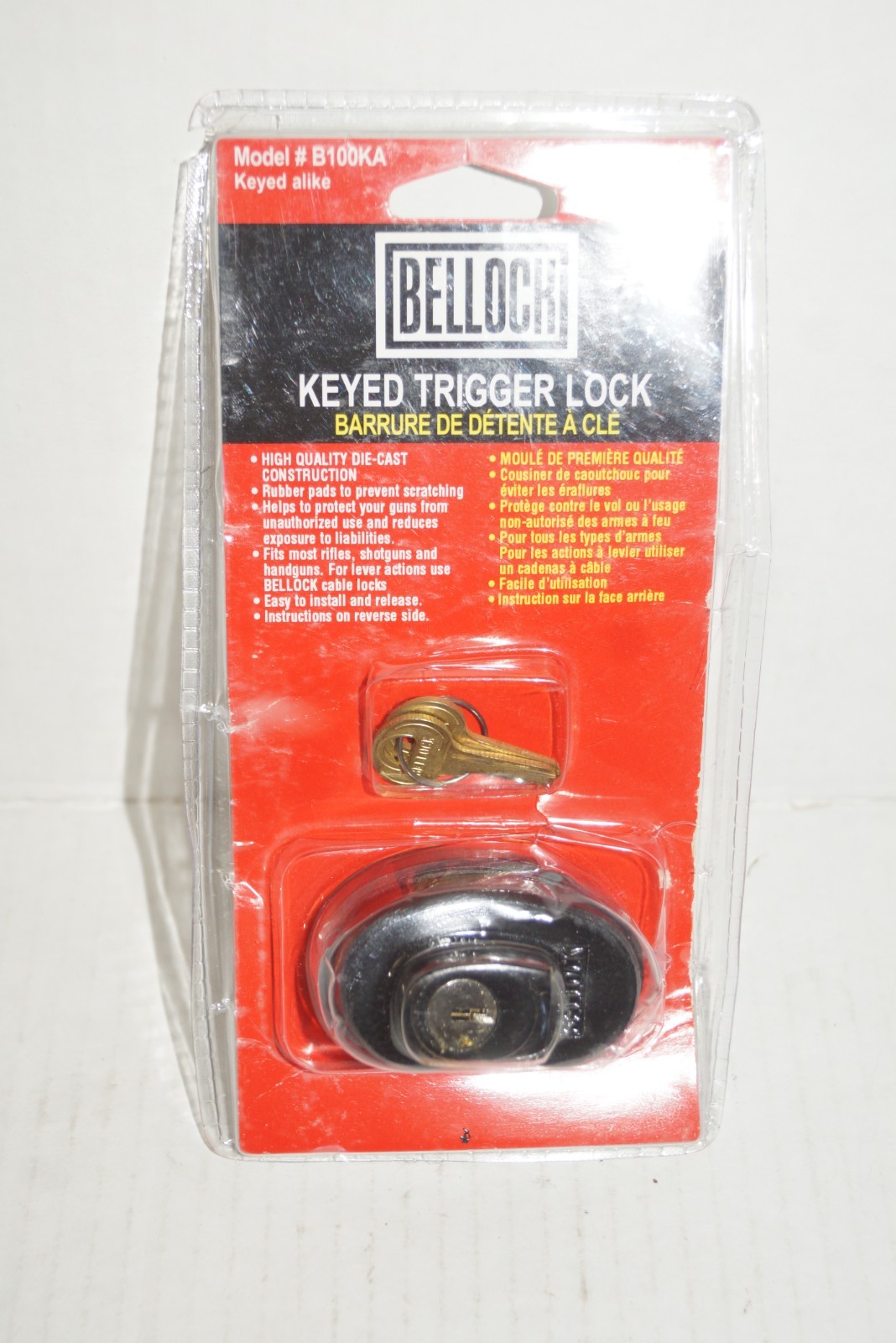 BELLOCK KEYED TRIGGER LOCK MODEL B100KA. FREE SHIPPING