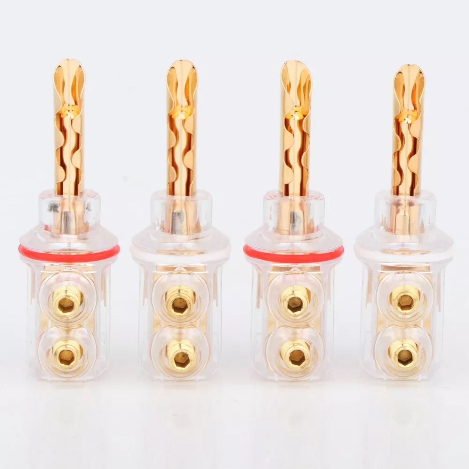 4pcs 4MM Screw Locking BFA Banana Plug HiFi Speaker Adapter Double screw locking