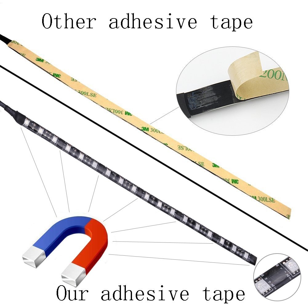 DS White PC LED Light Strip Computer Lighting with Magnetic Back, Molex Conne...