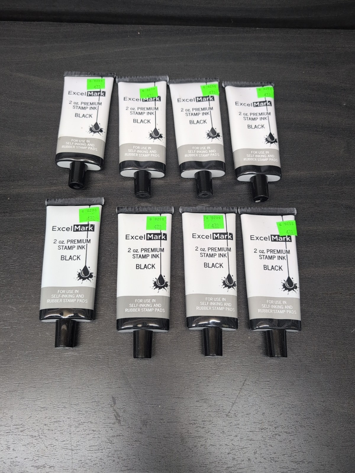 Lot of 8 2 oz Excelmark Black Stamp Premium Ink Refill for Inkpad or Self-Inking