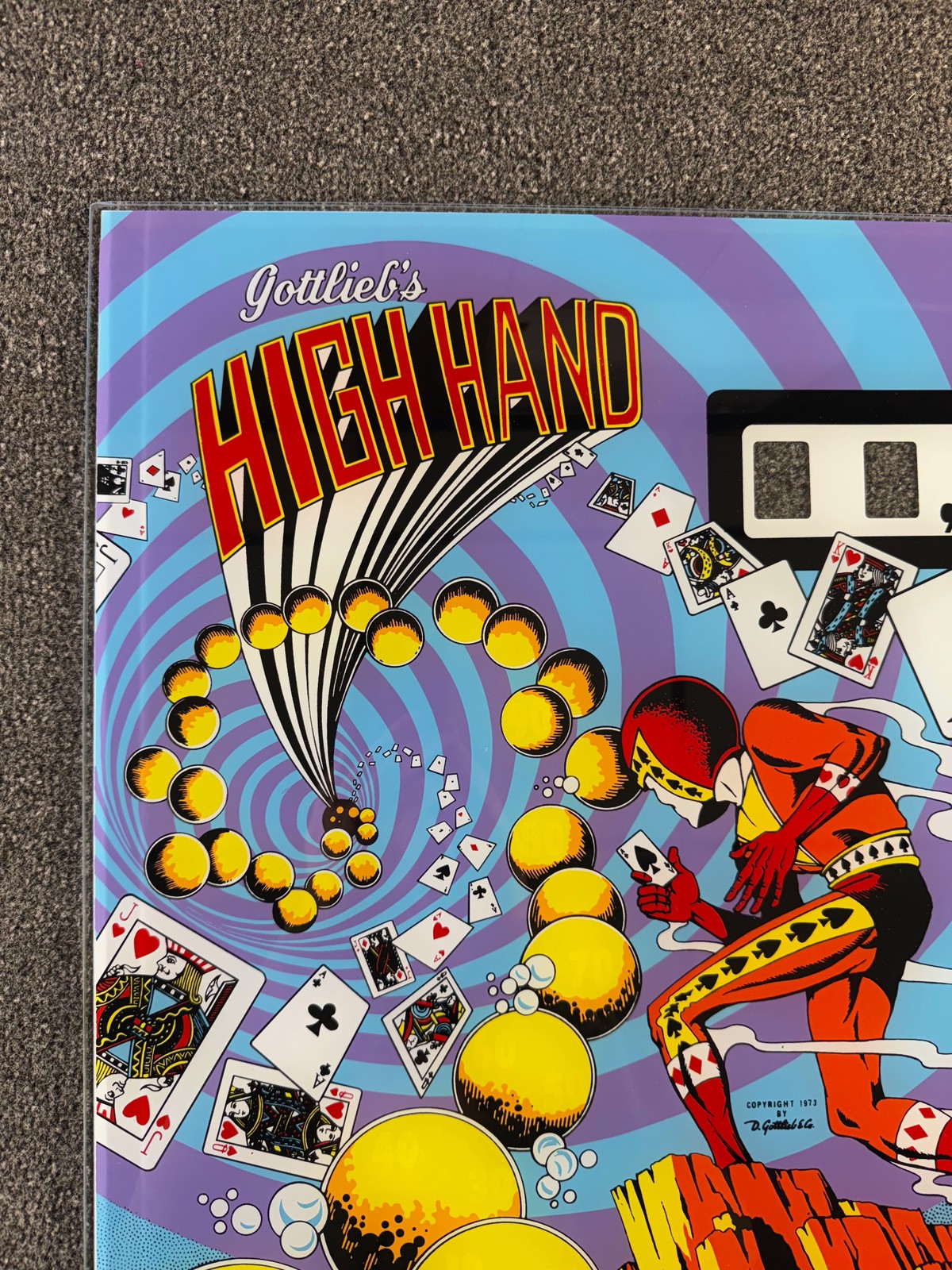 Gottlieb High Hand Pinball Machine Game Backglass Silkscreened NEW