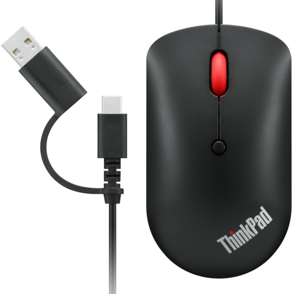 Original Lenovo ThinkPad USB-C Wired 2400 DPI 4 Buttons 4Y51D20850 Compact Mouse