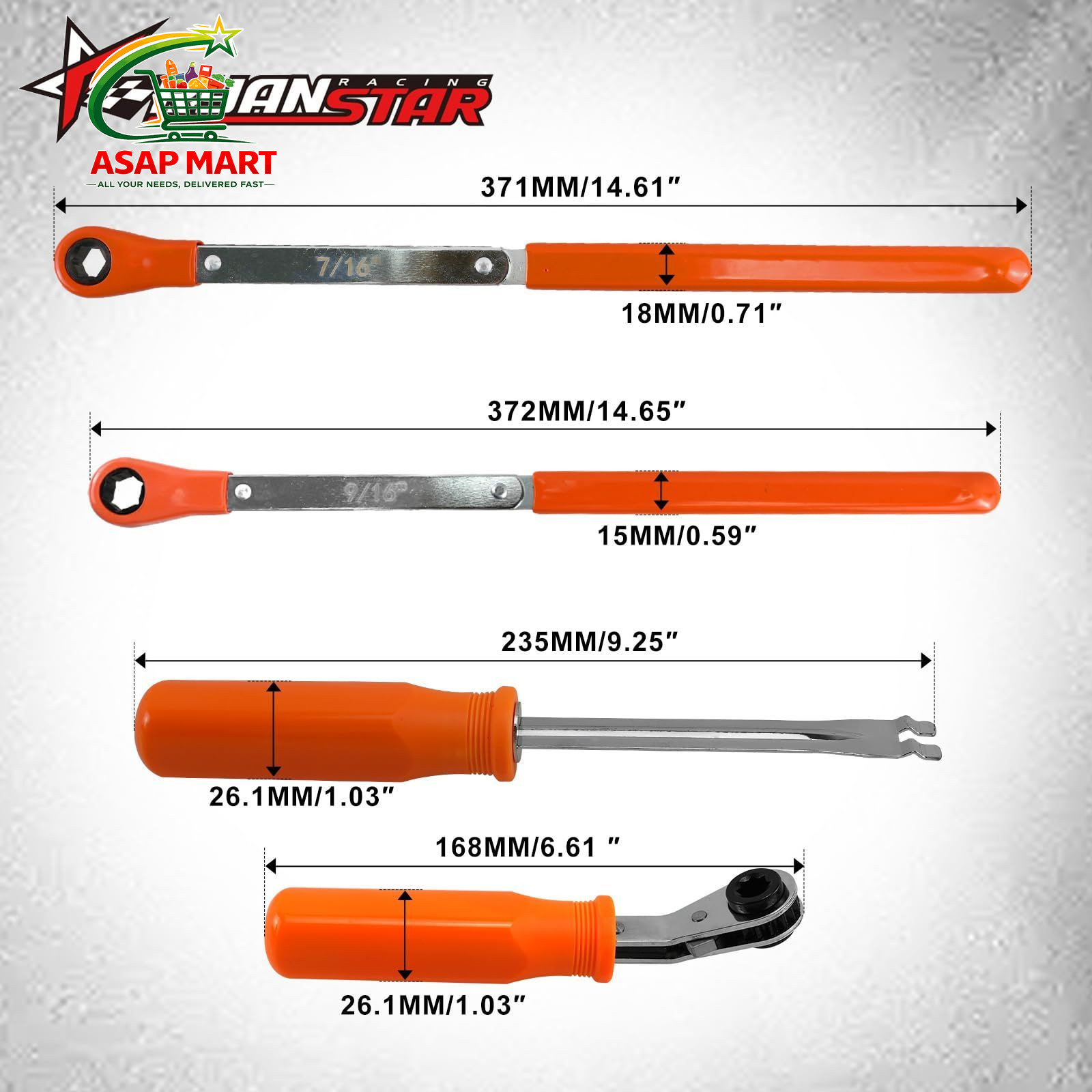 RYANSTAR RACING 4-Piece Automatic Slack Wrenchs + adjuster tools