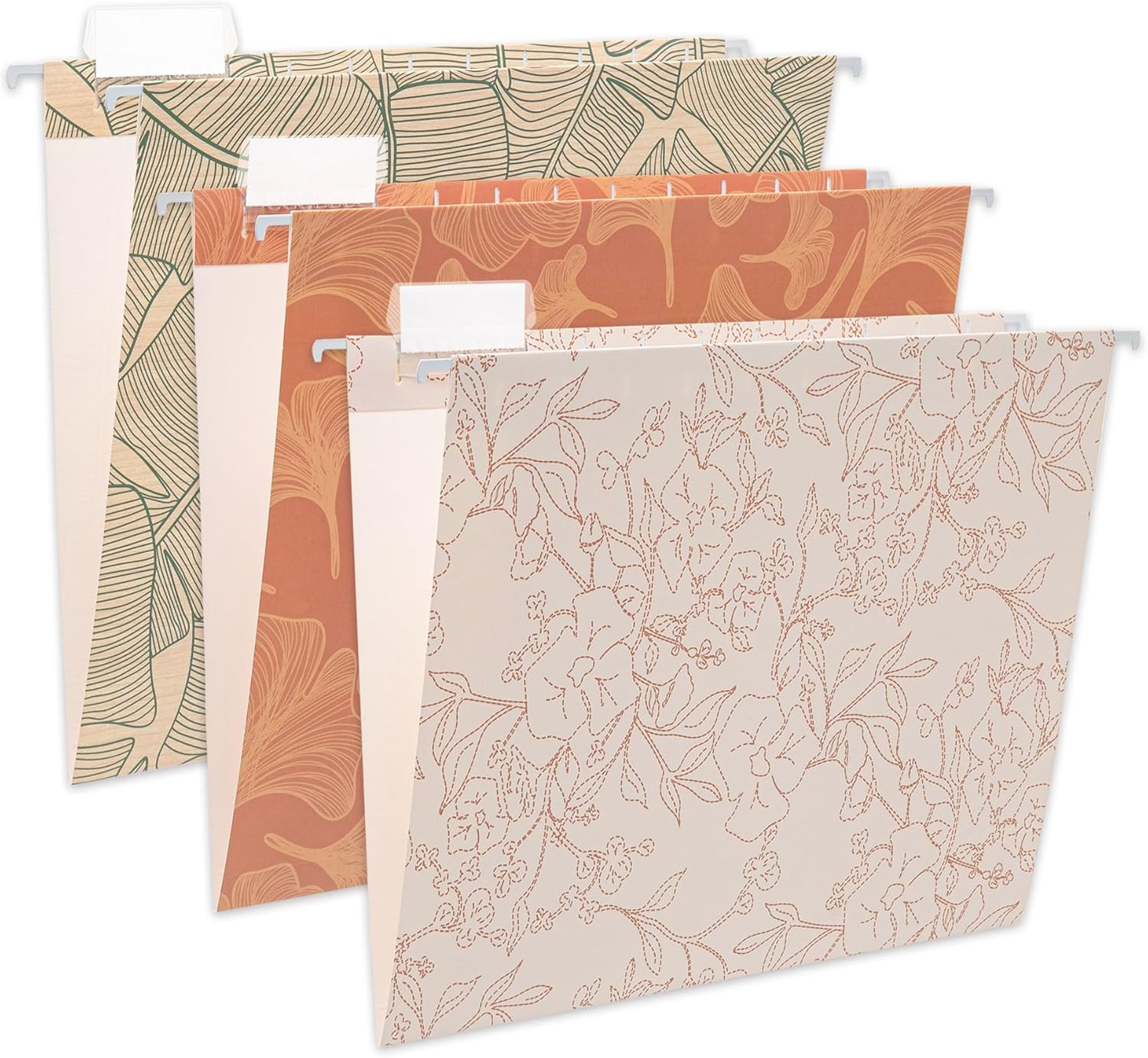 6 Pack Hanging File Folder Letter Size Reinforced Hanging Folders with 1/5-Cu...