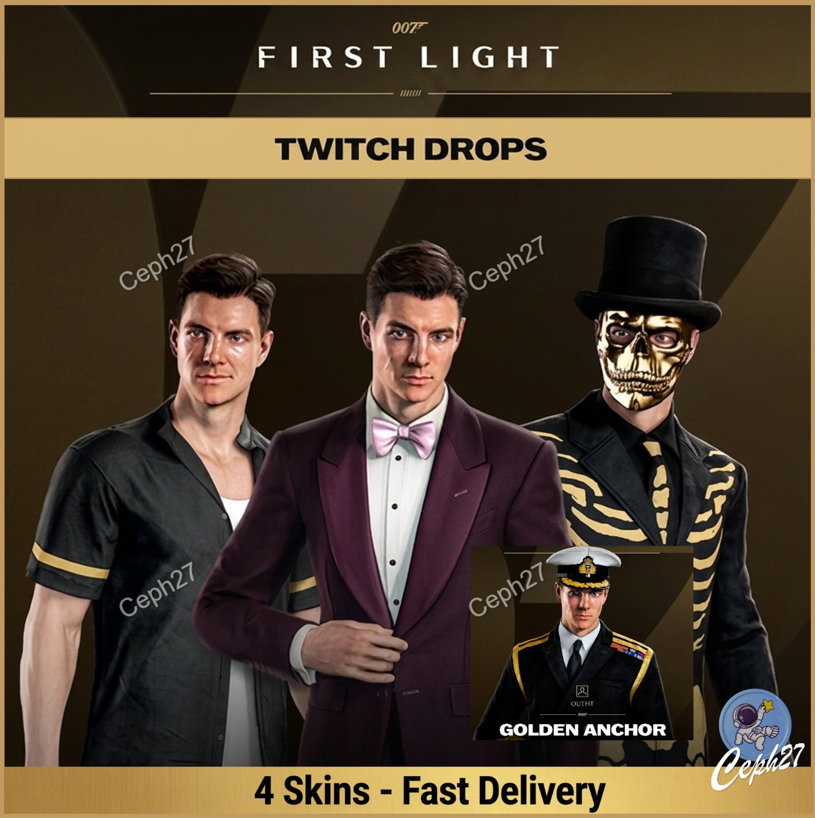 007 First Light - Outfits/Skins - Twitch Drops - ALL 4/4 Items