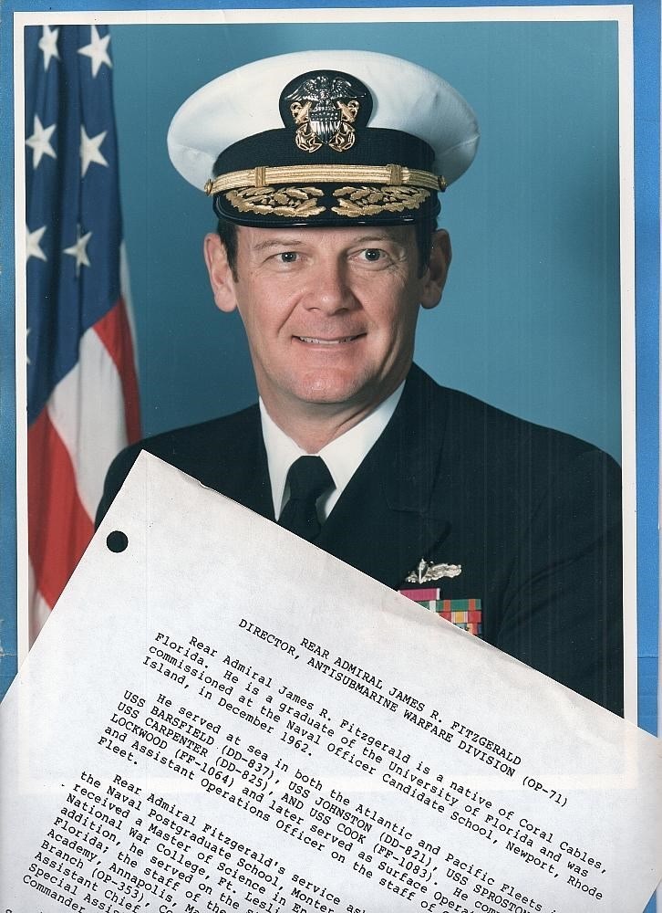 1988 Admiral James R. Fitzgerald Director Antisubmarine Warfare Div. Photo Lot