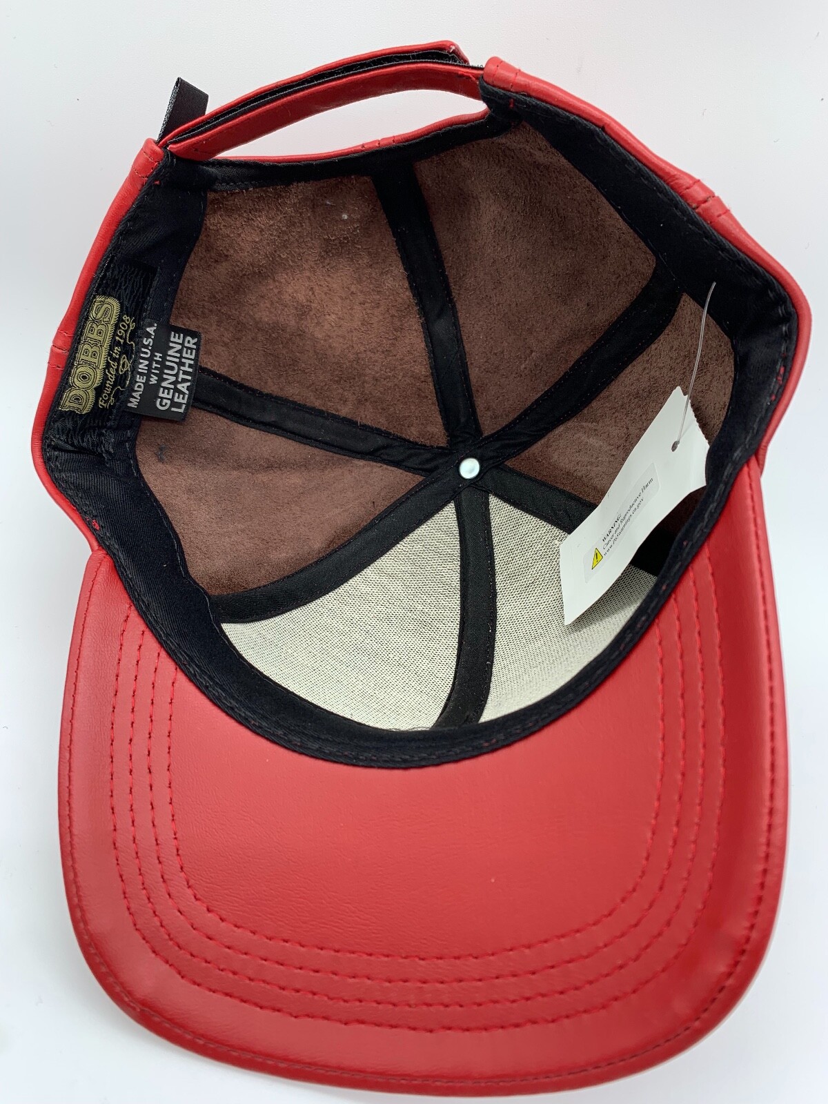 NEW DOBBS MENS FULHAN GENUINE LEATHER BASEBALL CAP MADE IN USA ONE SIZE BLACK
