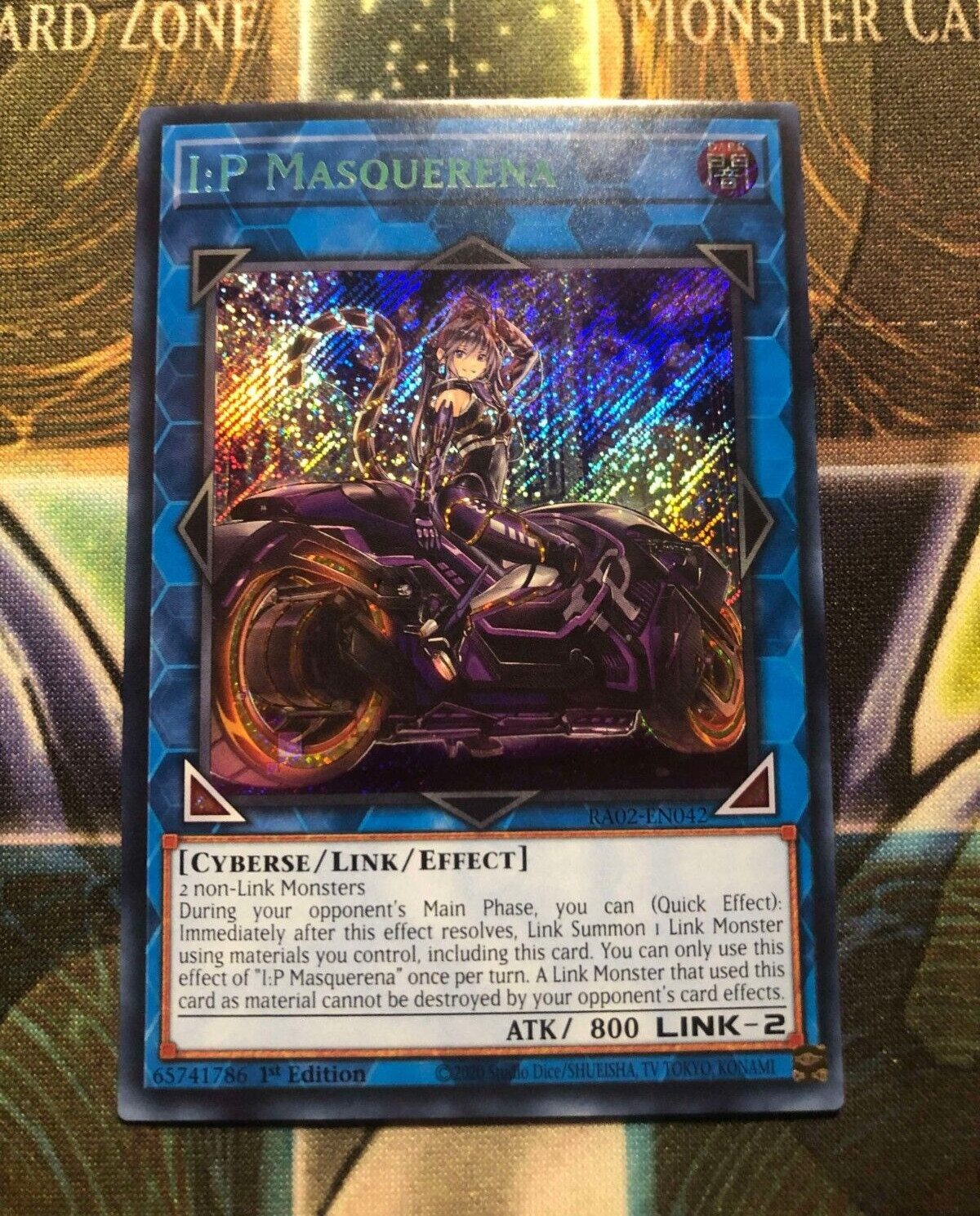 *** I:P MASQUERENA *** 1ST EDITION ALTERNATE ART RA02-EN042 SECRET RARE YUGIOH!