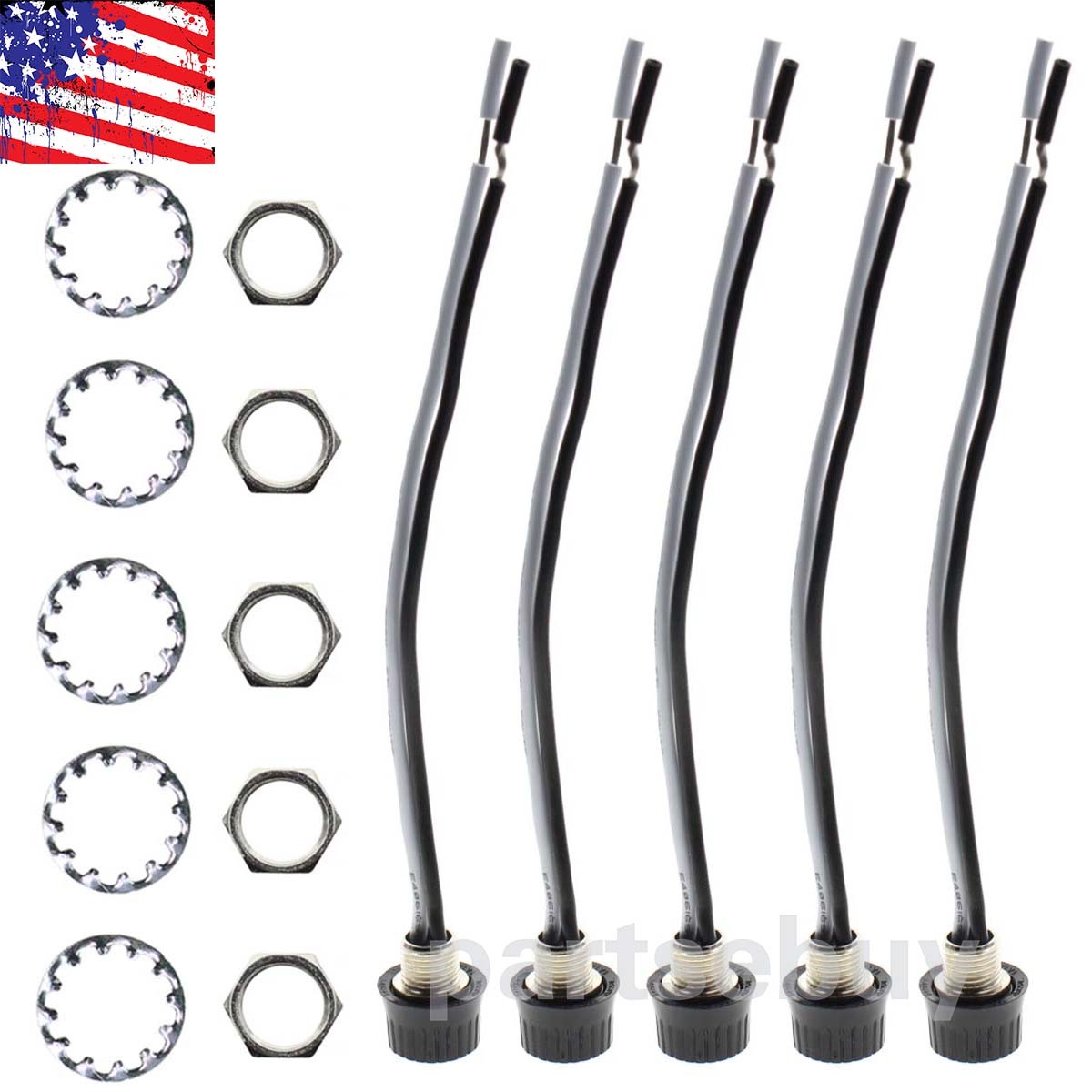 Two 4" Wire Rotary Stye On/Off Canopy Switches,3/1 amps at 125/250,3/8 Threaded