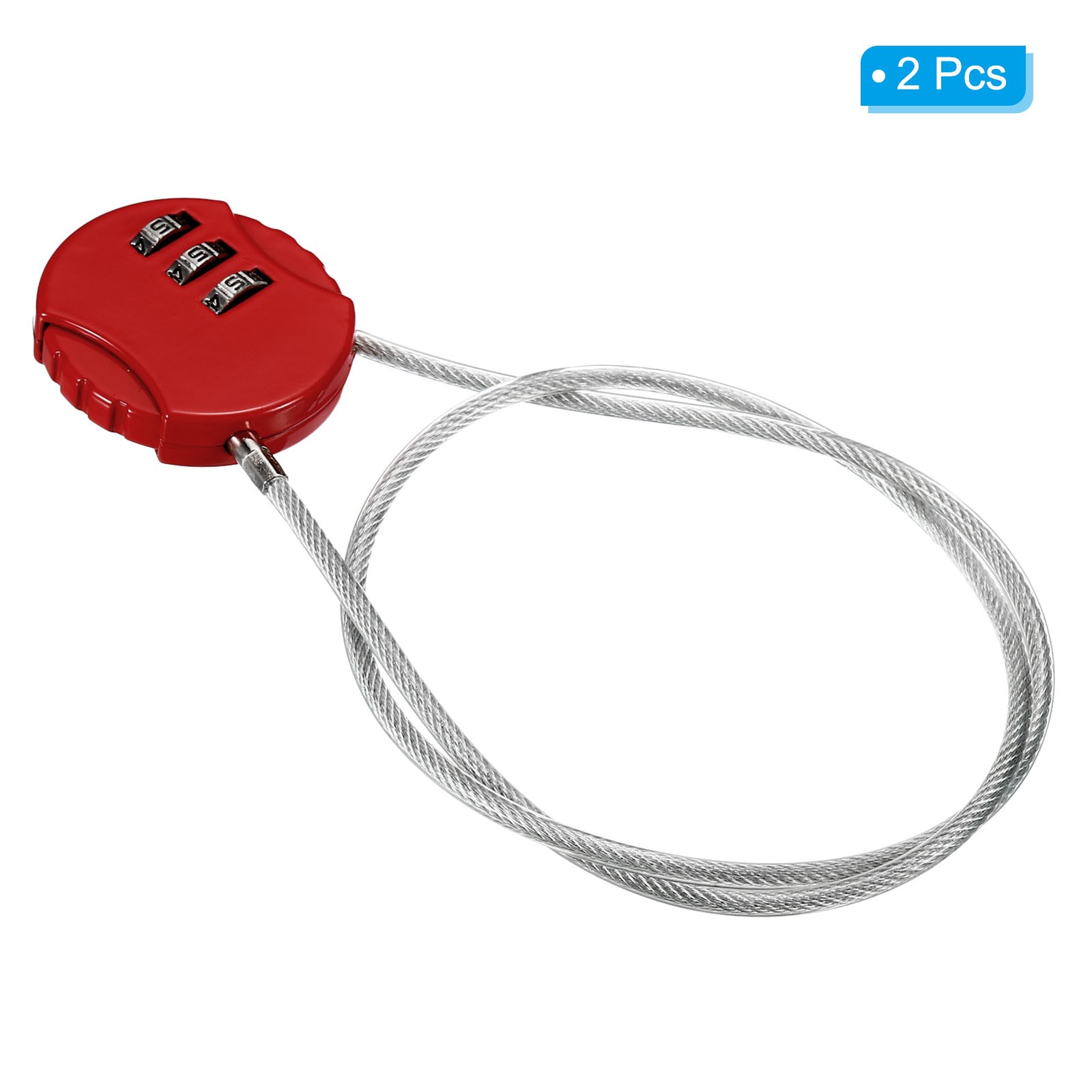 Small Combination Block 19.6", 2pcs 3 Digit Luggage Lock, Red
