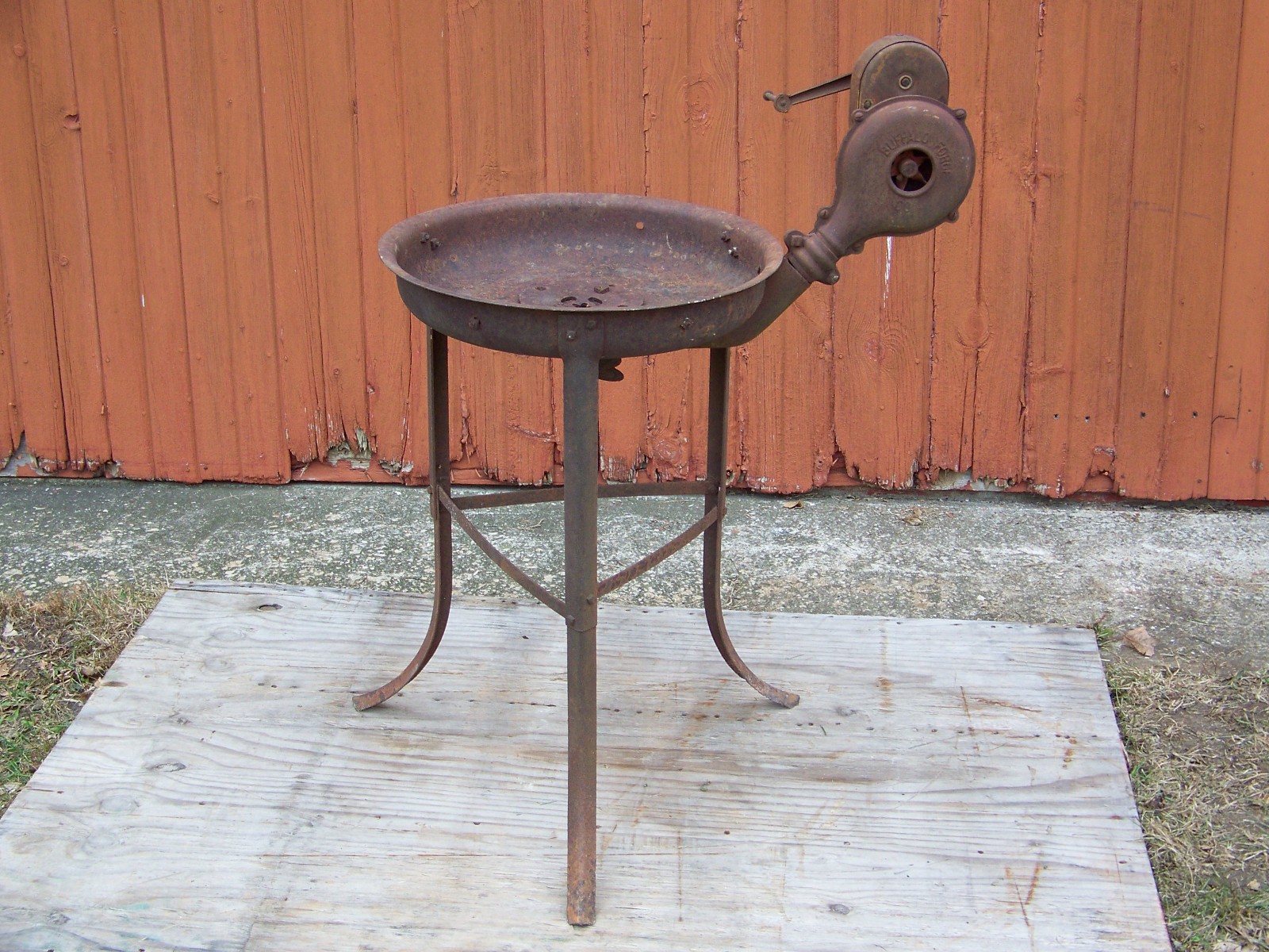Antique Vintage Blacksmith Buffalo Forge w Blower Steel Pan -pack horse portable