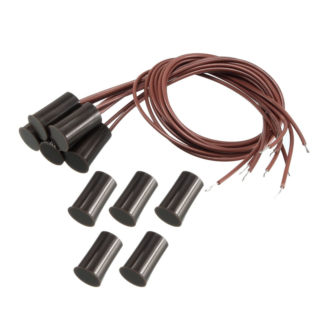 5 x RC-33 NC Recessed Wire Door Contact Sensor Alarm Magnetic Reed Switch Brown