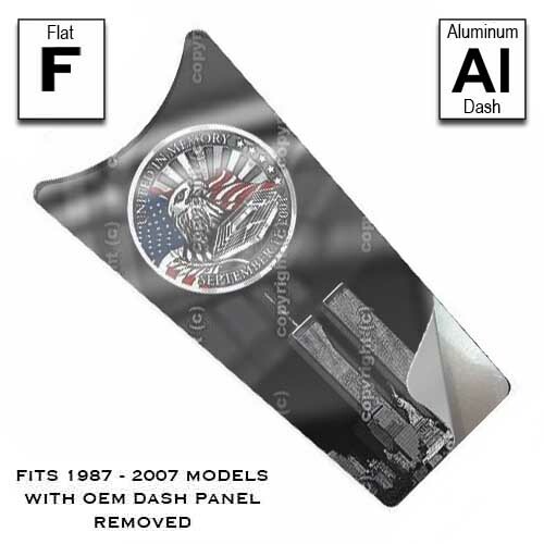 Aluminum Gas Tank Dash Console Insert for 87-07 Touring 9 11 9-11 ALWAYS REMBER