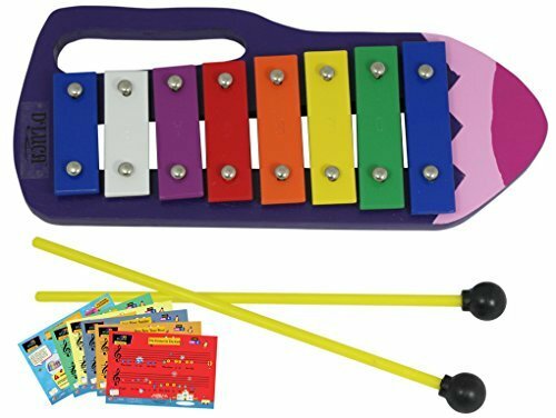 D'Luca Kids Crayon 8 Notes Xylophone Glockenspiel with Music Cards